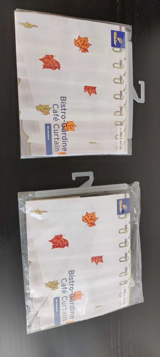 set 2 perdele bucatarie noi, GERMANIA, 180 cm (L) * 40 cm  (H) fiecare