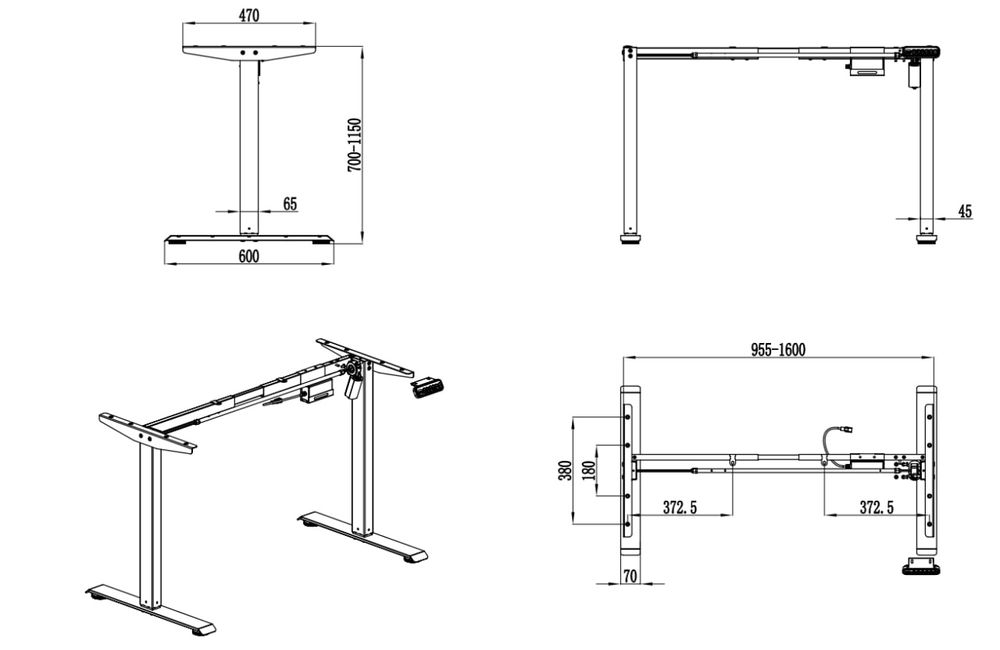 Стол регулируемый с электроприводом Remi Light (Sit and Stand)
