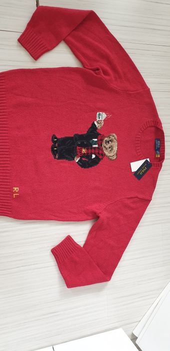 POLO Ralph Lauren Bear Cotton / Len  XL НОВО! ОРИГИНАЛ! Мъжки Пуловер