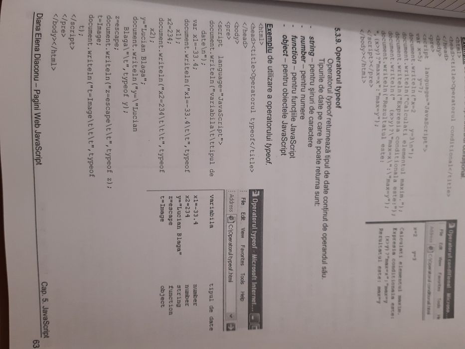 "Pagini web cu Javascript"