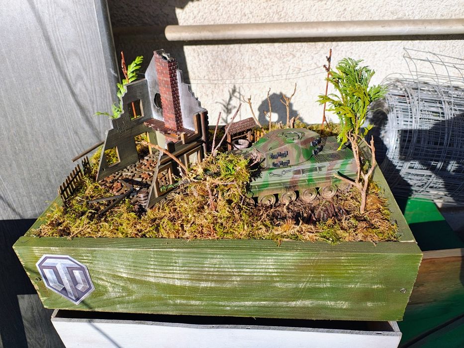 Diorama 3D World of Tanks Tiger I Ambush