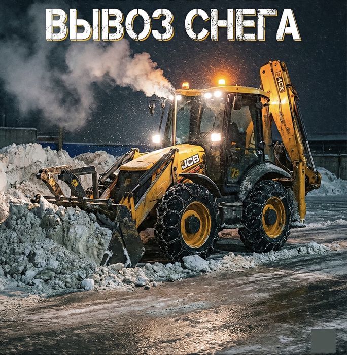Чистка снега погрузчик самосвал вывоз снега
