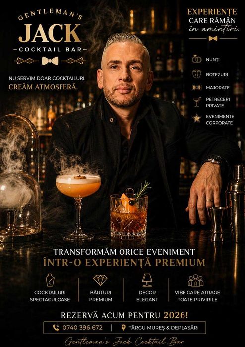Cocktail Bar Premium pentru Nunți, Botezuri și Evenimente | Târgu Mureș