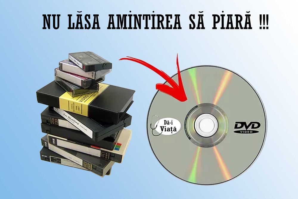 Copiez casete VHS, VHS C si Mini DV pe DVD, HDD sau memory stick Cluj