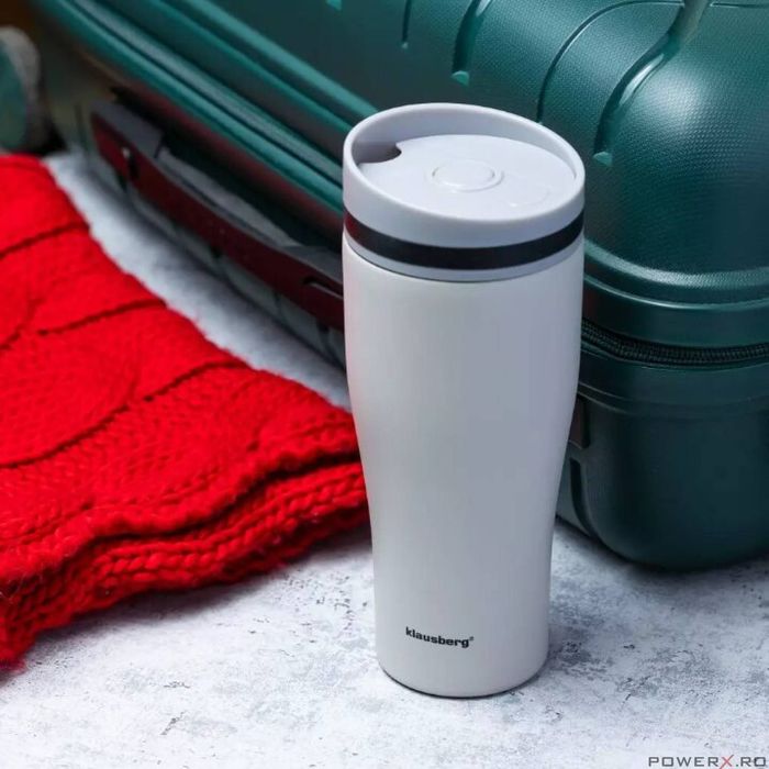 Cana termica, bej, 380ml, termos, inox, Klausberg