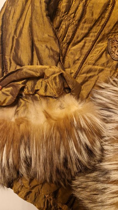 Дамско яке на италианската марка МОНА ЛИЗА,кожени акценти и меден цвят