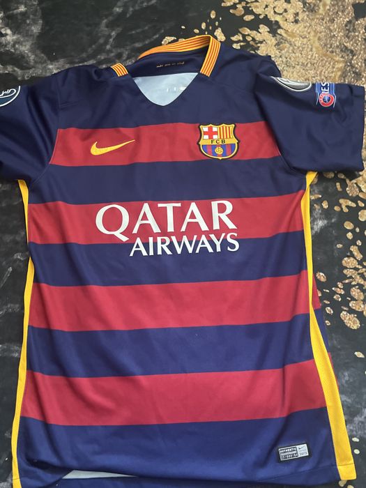 Tricou FC Barcelona 2015/2016 Home - Model Rar cu Dungi Orizontale
