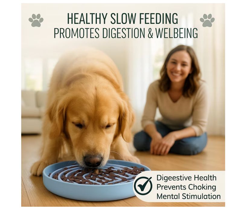 Bol pentru caini Happilax, silicon, 18x4 cm, anti inghitire rapida