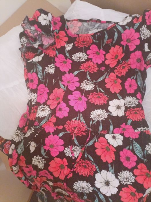Rochie de vara bumbac/ cu flori/ de zi