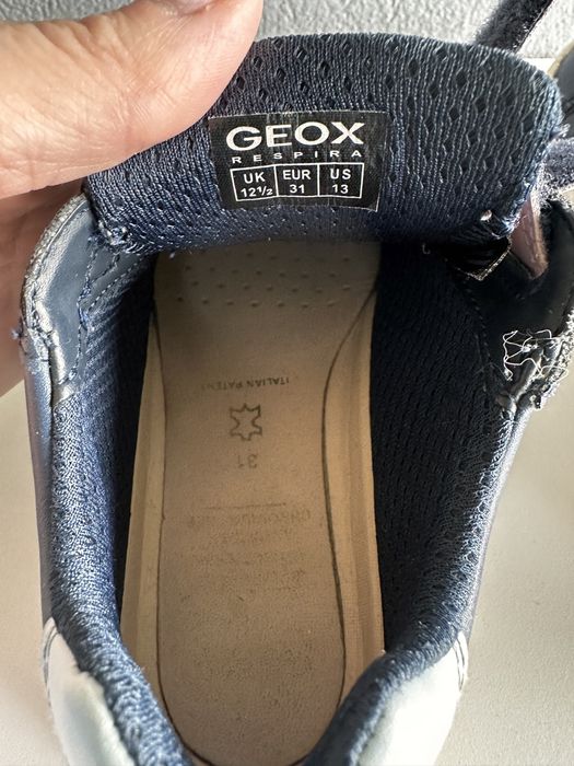 Pantofi Geox Respira, fete, piele, albaștri, mărimea 31