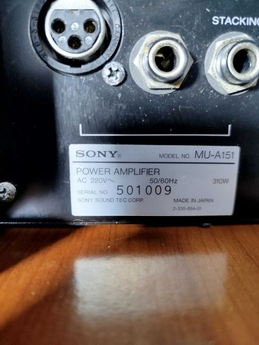 Power Amplifer SONY model: MU-A151, Made in Japan! Functional 100%!!
