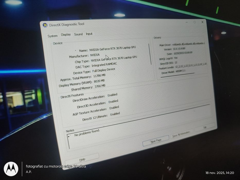 Vând/dezmembrez Laptop Lenovo legion 5 15ach6h rtx 3070 ryzen 5 5600h
