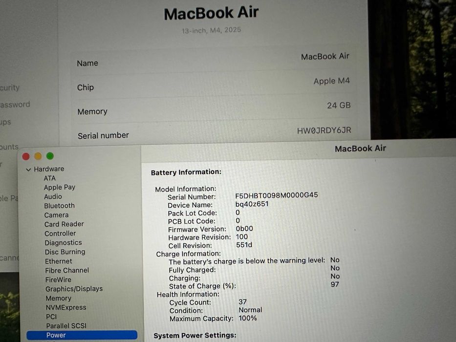Apple Macbook AIR A3240 - M4 24GB / 512 GB 13 инча 2025 г MDM !!
