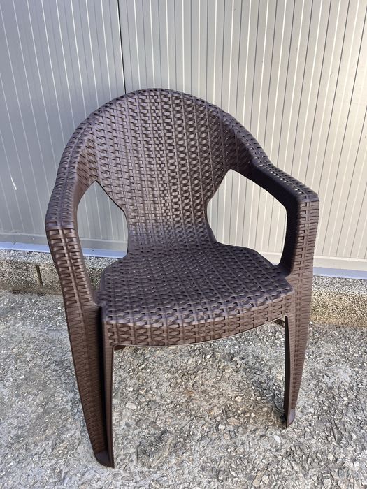 Пластасови градински столове Кафяви Ратан