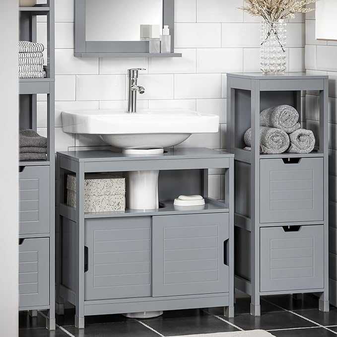 SoBuy FRG128-II-SG - Шкаф под мивка - Влагоустойчива