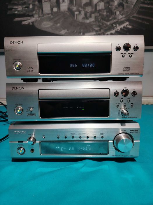 DENON, DRA-F101 receiver, DCD-F102 cd player, deckul este vândut, cu defecte.