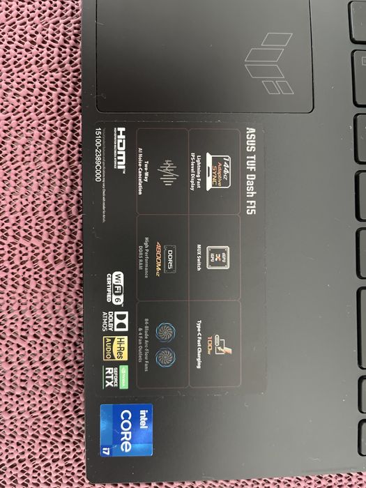 Продам ноутбук ASUS TUF Dash F15