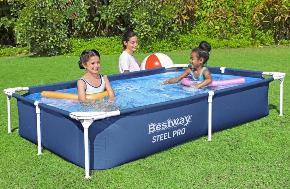 Piscina Bestway Familie Relaxare Dreptunghiulara Cadru Metal 221x150X43cm + Livrare GRATUITA !