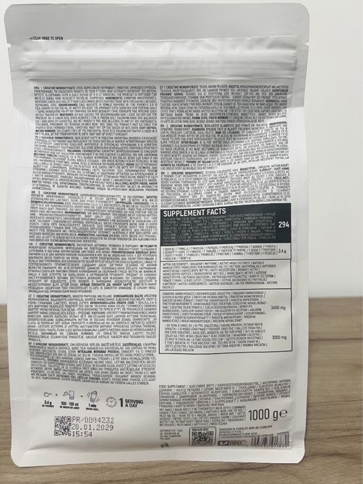 Creatina Monohidrata OstroVit sigilata 1000g