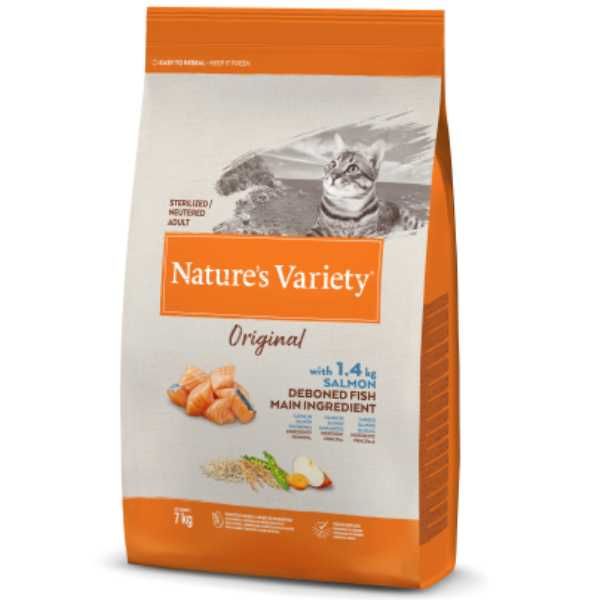 Храна за Кастрирани Котки в Зряла Възраст- Сьомга- 7кг-Nature`s Variety