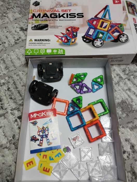 Puzzle magnetic masinuta forme geometrice