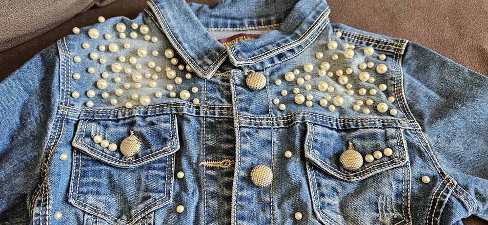 Дънкови яке с перли