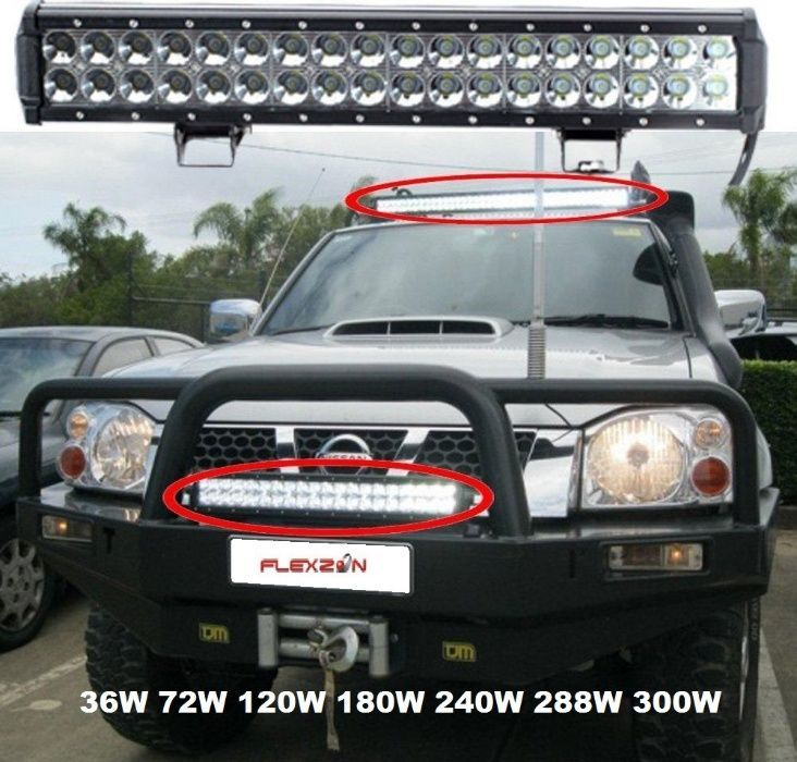Мощен led бар 36w 72w 120w 180w 240w 288w 300w 12v 24v atv 4х4 офроуд