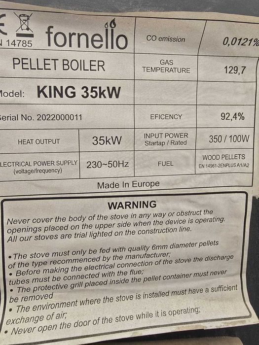 Fornello King 35Kw