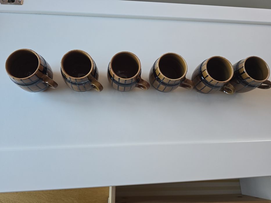 Set 6 căni ceramică rustică vintage – lucrate manual