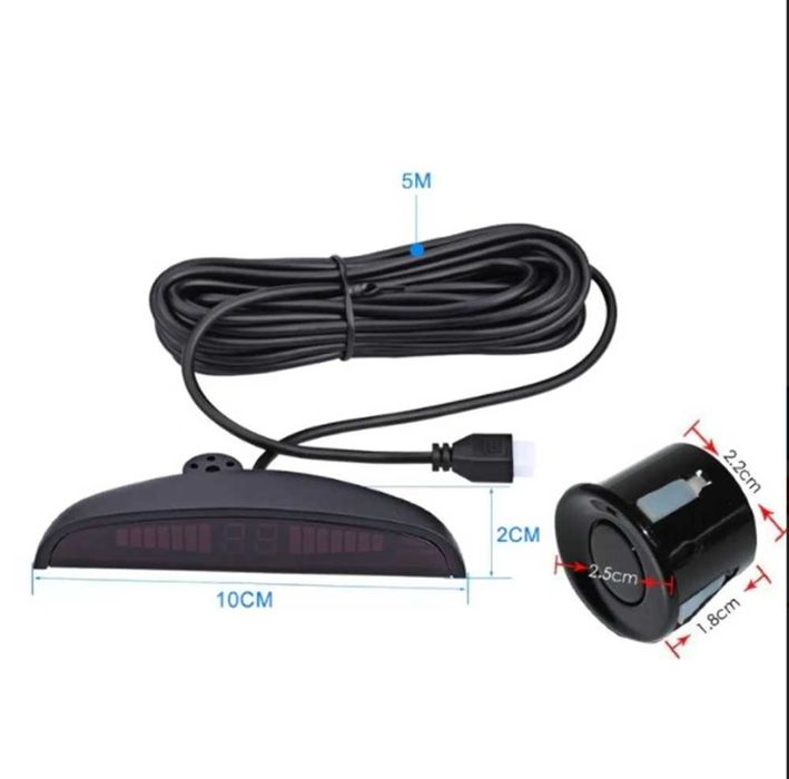 Парктроник с LED дисплей 8 датчика - Черен.