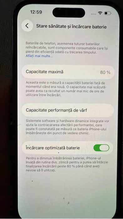 Iphone 14 pro 128 gb impecabil, capatate baterie 80%