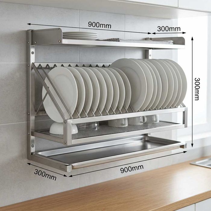 Сушилка для посуды настольная нержавеющая сталь Органайзер Idish