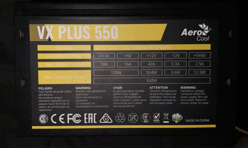 AeroCool VX PLUS 550