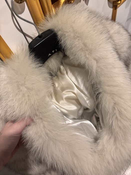 Палто естествен косъм от сребърна лисица