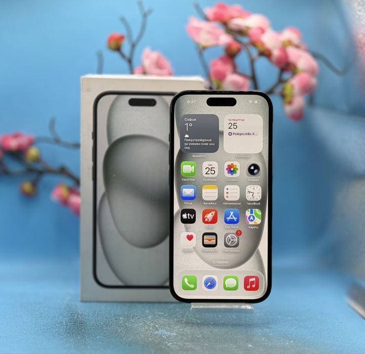 ГАРАНЦИОНЕН!!! Apple iPhone 15, 128GB, 5G, Black