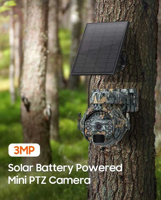3MP 4G PTZ Охранителна Камера със слънчево захранване UBOX APP 360°