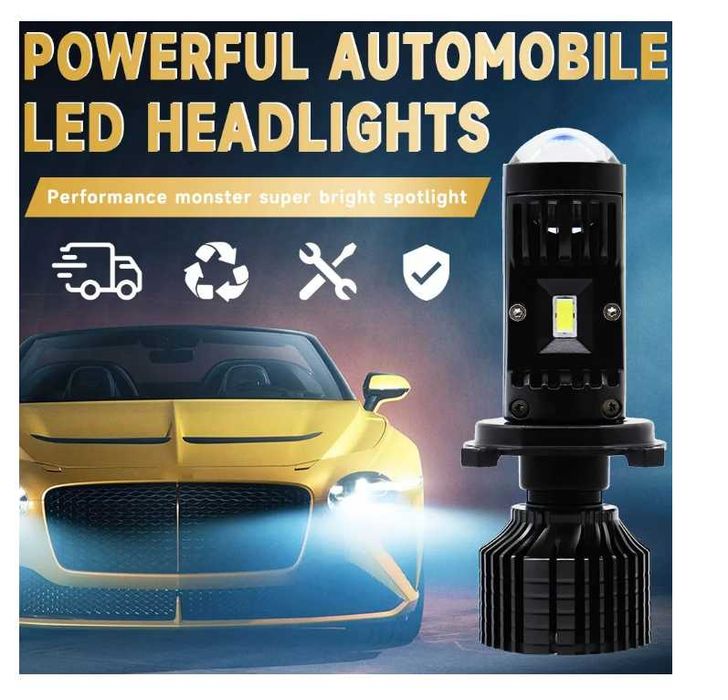 LED крушки с лупа Y10 H4 – 6000K, 6400LM, CANBUS
