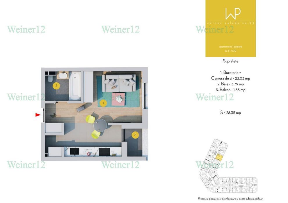 Garsoniera Proiect Nou Weiner2 Etapa 2 VestGroup Direct Dezvoltator — fotografia 1