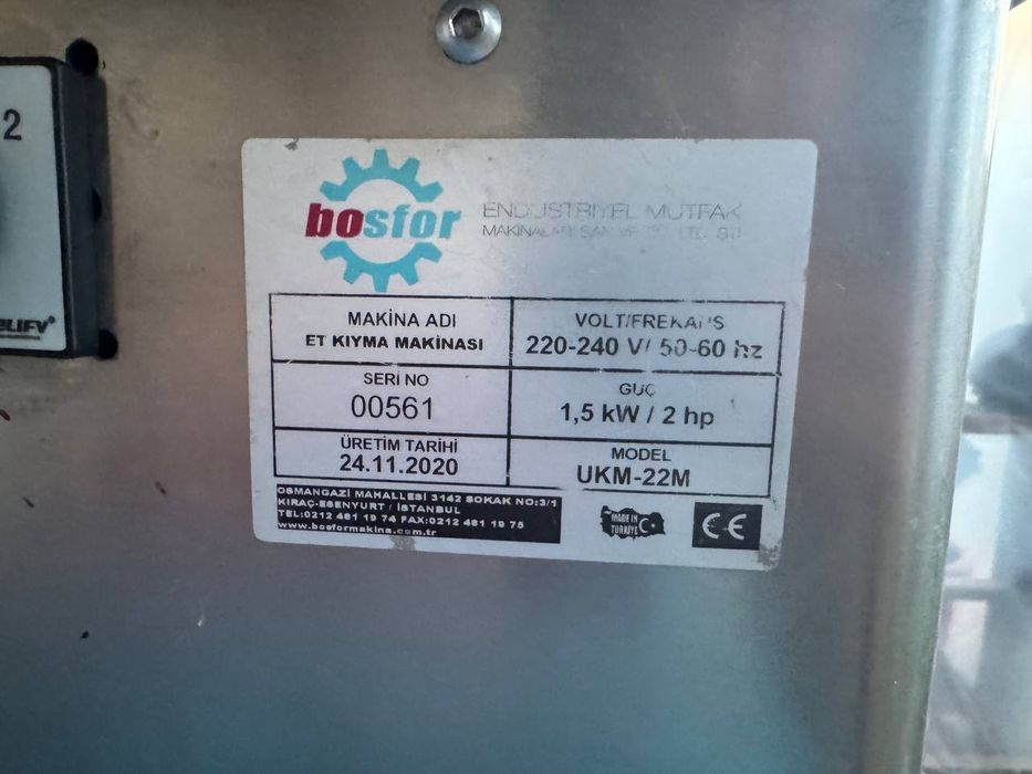 BOSFOR 220ga ishlaydigan turetskiy myasorubka. Турецкий мясорубка