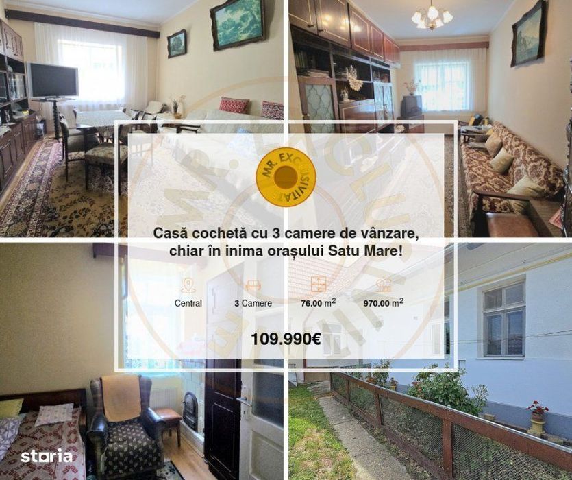 Casa cocheta cu 3 camere de vanzare, chiar in inima orasului Satu Mare