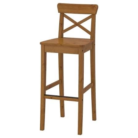 Стул барный IKEA INGOLF коричневый - 2 шт
