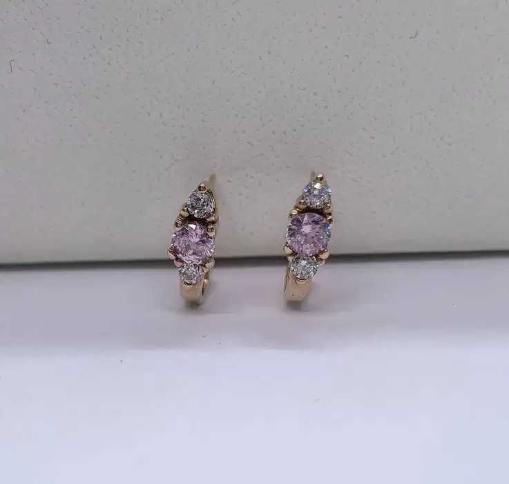 Серьги красное золото