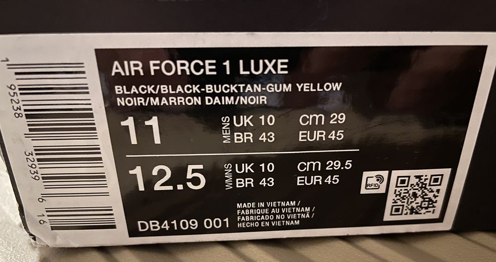 Nike Air Force 1 Luxe EU45 29см