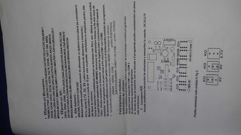 Programator memorii AD-MEM01 pentru port Serial RS232
