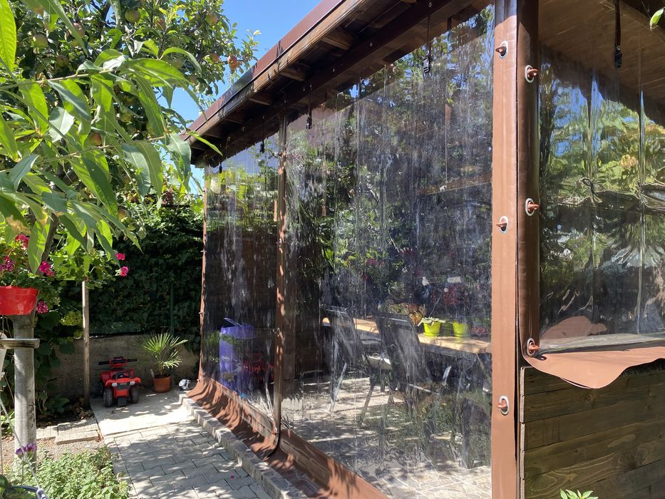 Ветроупорни завеси PVC винил кристал навеси барбекю тенти шатри найлон