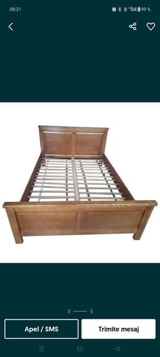 Pat lemn masiv de fag,180/200