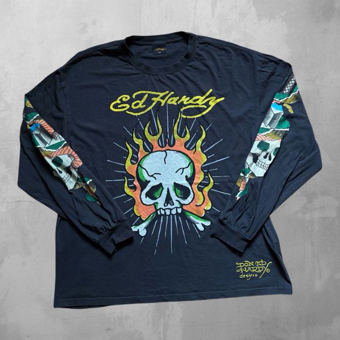 Ed Hardy Skull longsleeve блуза xl