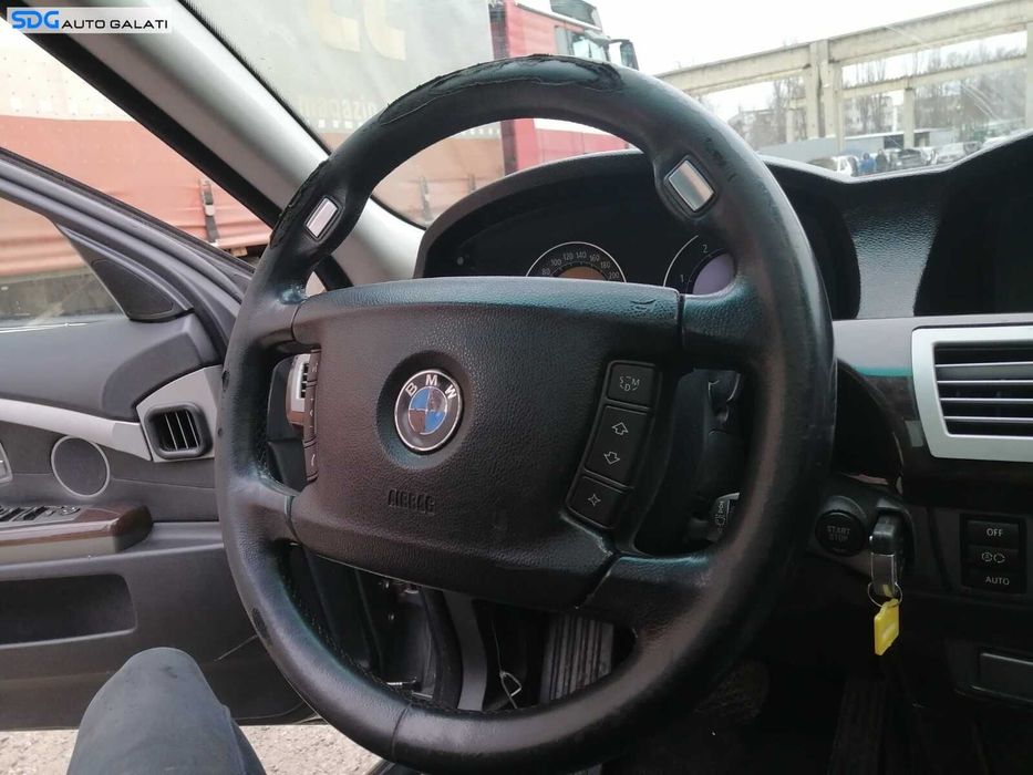 Volan Piele 4 Spite Gol Uzat pentru Retapitare BMW Seria 7 E65 E66 730 Facelift 2001 - 2008