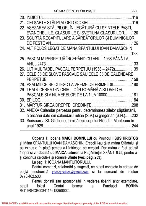 Scara Sfintelor Paști. Calendarul divin sau natural al omenirii.