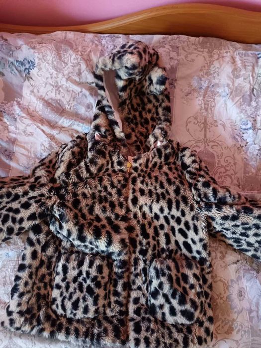 Топло детско палтенце с тигров принт